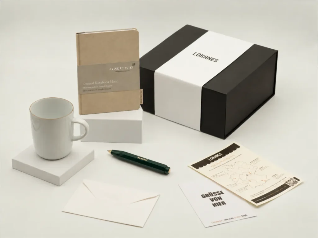 Geschenkset mit Notizbuch & Tasse – Momente voller Ideen